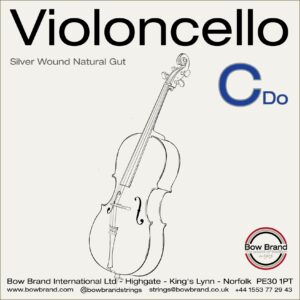 Bow brand Cello C gut core silver wound string