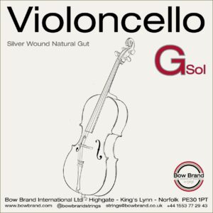 Bow brand Cello G gut core silver wound string