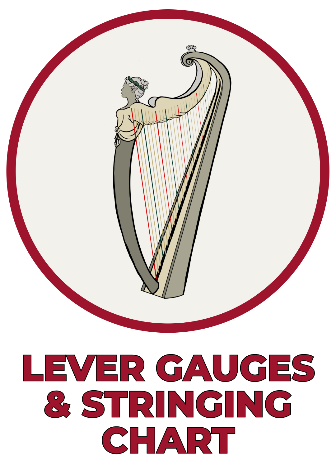 String Lever Bow Brand | Harp String Gauge Chart, Stringing Charts And More