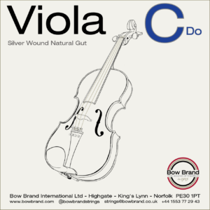 Bow Brand viola C gut core silver wound string