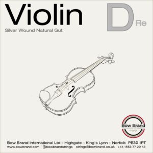 Bow Brand Violin D gut core silver wound strings